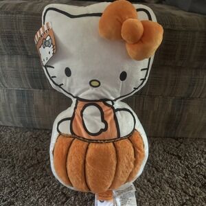 Sanrio Hello Kitty on Pumpkin Pillow Plush 18 Inch Jay Franco Stuffed Animal Toy
